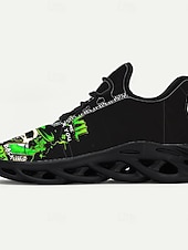  Pánské tenisky s potiskem lebky – unikátní zeleno-černý design s odolnou konstrukcí, ideální na Den svatého Patrika i na běžné nošení