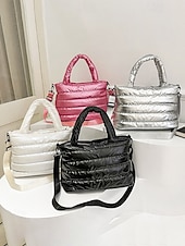 olcso Kézitáskák és bevásárlótáskák-női könnyű, steppelt, puffos, keresztpántos táska - többszínű, vízálló, párnázott kézitáska mindennapi ingázáshoz