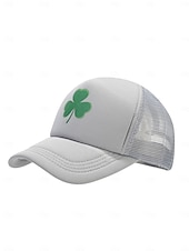 halpa Pyhän Patrikin päivä-miesten vihreä Pyhän Patrickin päivän paita &amp;valkoinen verkkohattu apilanlehden koristeella – tyylikäs lippis juhlallisiin tilaisuuksiin