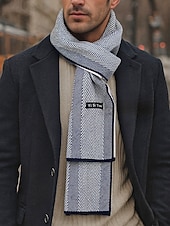 Недорогие Мужские галстуки и бабочки-мужской вязаный шарф с узором «ёлочка» — мягкий и стильный, многоцветный, идеально подходит для зимы и повседневной носки