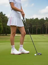 رخيصةأون أحذية جولف نسائية-Women's Golf Shoes - White &amp; Pink Stylish Athletic Sneakers with Non-Slip Sole, Cute Preppy Style for Female Golfers, Perfect for Golf Courses, Casual Outdoor Activities &amp; Daily Wear