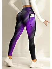 economico Leggings e collant da yoga-Per donna leggings da pilates Pantaloni fitness Leggings da palestra Tasche Bollo Tasche Laterali Protezione Solare Vita Alta Pilates Palestra Allenamento in Palestra Pantaloni Collant Leggings