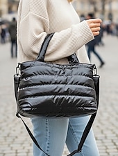 olcso Kézitáskák és bevásárlótáskák-női könnyű, steppelt, puffos, keresztpántos táska - többszínű, vízálló, párnázott kézitáska mindennapi ingázáshoz