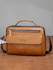 economico Borselli da uomo-borsa a tracolla da uomo in similpelle, multitasche, grande capacità, elegante tracolla, disponibile in più colori