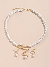 ieftine Nuntă ACC-Set de bijuterii pentru femei cu colier și cercei din perle artificiale, design elegant inspirat de șarpe, stil clasic de mireasă, pentru mirese, invitați la nuntă, petreceri de seară și banchete formale