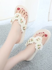 economico Donne-Per donna Passeggiata Spiaggia Festa in giardino Applicazioni Tacco basso Punta bicolore Elegante Bohemien Vacanza Microfibra Slip-on Avorio