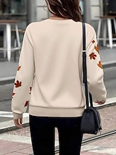 cheap Floral Hoodies-Women's Pullover Sweatshirt Zip Up Sweatshirts Zipper Print Floral Graphic Fashion Casual Long Sleeve Crew Neck Regular Tops Street Dailywear khaki Fall Winter