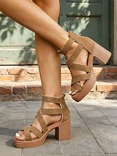 preiswerte Frauen-Schwarze, klobige Plateau-Sandalen für Damen – bequeme Reiseschuhe mit hohem Blockabsatz für Sommerurlaube in Städten, Resort-Looks und Stadtbummel