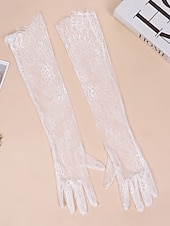 お買い得  アクセサリー-ウィメンズ マルディグラ レース グローブ、ブラックとホワイトあり、エlegantなデザイン カーニバル、仮面舞踏会、結婚式に最適