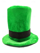 お買い得  アクセサリー-男性用の聖パトリックの日のレプラコーン帽子と偽のひげのセット、取り外し可能な偽のひげが付いた緑のアイルランドの衣装のトップハット、柔らかいポリエステル素材、パレード、パーティー、フェスティバルの衣装に使えるマルチカラーオプション