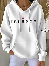 abordables Humor y Citas Sudaderas-Mujer Sudadera con capucha Pullover Graphic Letra Casual Manga Larga Con Capucha Tops regulares Casual Uso Diario Deportes Azul Piscina Negro Blanco Rosa Rojo Primavera Otoño