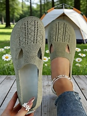 رخيصةأون أحذية المرأة-أحذية نسائية خضراء محبوكة سهلة الارتداء - أحذية مريحة وجيدة التهوية مناسبة ليوم القديس باتريك، وللمهرجانات والاستخدام اليومي