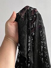 economico Top in Pizzo-Per donna Blusa Top in pizzo Pizzo Patchwork Semplice Elegante Sexy Manica Lunga Girocollo Top Regolari Quotidiano Ferie Uscire Nero Primavera Autunno
