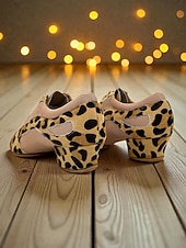 cheap Ballroom Shoes &amp; Modern Dance Shoes-Women's Zebra Print Lace-Up Professional Dance Shoes - Suede Sole Latin &amp; Ballroom Practice Heels, Breathable Design, Comfortable Training &amp; Performance Footwear for Women