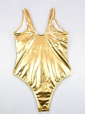 Недорогие Монокини-Женский купальник с одним куском монокини высокий вырез контролирующий живот высокая талия облегающий без спинки для отпуска пляжная одежда однотонный цвет U-образный вырез без рукавов