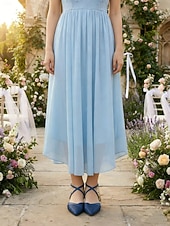 billige Brudepike-Dame marineblå blondebrudepikesko med ankelstropp – spiss tå med lav hæl i brudesko