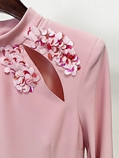 baratos Comprimento do chão-Vestido de Convidada de Casamento Sereia Trompete Cauda de Varredura Vestidos Formais Vestido de Festas Vestido da Mãe da Noiva Manga Longa Gola Alta Elegante Formal com Beading Lantejoulas