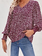 economico Serbatoio Grafico-Per donna Maglietta Stampato Floreale Casual Manica Lunga Scollo a V Top Regolari Quotidiano Uscire Weekend Nero Rosa Vino Blu marino Verde Primavera Autunno