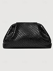 economico Matrimonio ACC-pochette da donna in similpelle con motivo intrecciato in rilievo, vari colori, design elegante per matrimoni ed eventi serali