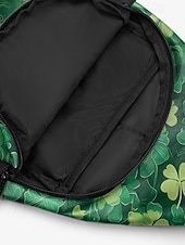  Bolso bandolera de poliéster para hombre, diseño de esmoquin del Día de San Patricio con estampados de tréboles y monedas, múltiples diseños, perfecto para celebraciones navideñas y uso diario.