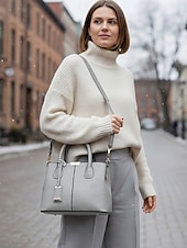 billiga Hand- och toteväskor-Handväska i konstläder för kvinnor med justerbar rem, flera färger och bärstilar – perfekt för arbete, vardagsutflykter och vardagsbruk