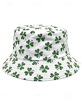 abordables Accesorios-Sombrero de pescador de poliéster para mujer, con trébol y duende del Día de San Patricio, varios patrones, perfecto para el Día de San Patricio y para uso diario.