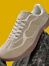 economico Scarpe da uomo-scarpe da ginnastica da uomo in pelle scamosciata verde, scarpe casual leggere e traspiranti con lacci e suola antiscivolo per camminare &amp;abbigliamento quotidiano, ideale per outfit sportivi e per le