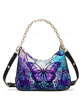 preiswerte Handtaschen und Tragetaschen-Damen-Schultertasche aus Kunstleder mit verstellbarem Riemen, Schmetterlingsmuster, in verschiedenen Farben erhältlich, vielseitige Tragemöglichkeiten für legere und formelle Anlässe.