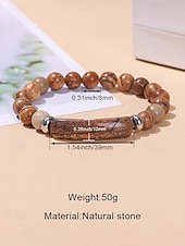 abordables Fête de la Saint-Patrick-Bracelet pour homme en pierre naturelle, perles multicolores avec détails raffinés, idéal pour la Saint-Patrick et au quotidien, élégant et unique.