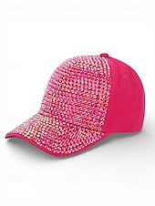 abordables Accessoires-Casquette unisexe ornée de strass, en polyester, décoration scintillante, disponible en plusieurs couleurs, idéale pour la Saint-Patrick, le carnaval et au quotidien.