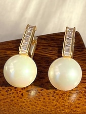 voordelige Huwelijk ACC-dames oorbellen van imitatieparels van legering - elegant ontwerp in meerdere kleuren, perfect voor bruiloften en dagelijks gebruik