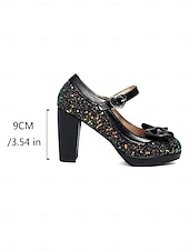 Χαμηλού Κόστους Γυναικεία παπούτσια-Γυναικείες Σατανάδες Χρυσές Γυαλιστερές Mary Jane με Λεπτομέρεια σε Σχέδιο - Λαμπερές Πλατφόρμες Ρετρό Στυλ Γοητείας Ιδανικές για Καρναβάλι και Εορταστικές Γιορτές