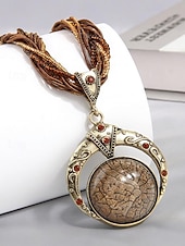 halpa Naisten kaulakoru-Naisten boheemi metalliseoskaulakoru monivärisellä helmiköydellä, ainutlaatuinen riipusmuotoilu, täydellinen arkeen ja juhlaan