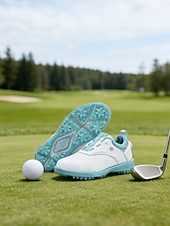 رخيصةأون أحذية جولف نسائية-Women's Golf Shoes - White &amp; Pink Stylish Athletic Sneakers with Non-Slip Sole, Cute Preppy Style for Female Golfers, Perfect for Golf Courses, Casual Outdoor Activities &amp; Daily Wear