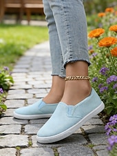 olcso Női tornacipők-női vászon bebújós tornacipők – könnyű, minimalista lapos cipők mindennapi ügyintézéshez, parkban sétáláshoz és hétvégi villásreggelihez