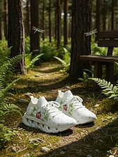  Damesko med irsk shamrock-trykk i flyknit-stil – lette, pustende tursko med polstret såle, avslappede joggesko for daglig bruk, parader, St. Patricks dag, reiser og utendørsaktiviteter