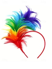 billiga Tillbehör-Kvinnors Mardi Gras fjäderöronband i flera färger livliga och roliga perfekta för karneval och maskeradtorer