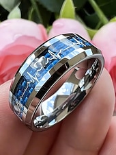 economico San Valentino-anello da uomo in acciaio inossidabile con battito cardiaco e design a cuore, disponibile in più colori: perfetto per San Valentino e per l'uso quotidiano