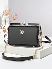 Χαμηλού Κόστους Τσάντες χιαστί-Γυναικεία τσάντα χειρός από λουστρίνι – κομψό καπιτονέ σχέδιο, έτοιμη για γάμο και μετακινήσεις, για πολλαπλές περιστάσεις με χρυσό λουράκι αλυσίδας