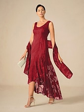  Dam Axelryckningar Spets Blommig Elegant kall axel Dagligen Bröllopsgäst Strandbröllop Marinblå Oliv Sommar Vår