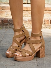 preiswerte Frauen-Schwarze, klobige Plateau-Sandalen für Damen – bequeme Reiseschuhe mit hohem Blockabsatz für Sommerurlaube in Städten, Resort-Looks und Stadtbummel