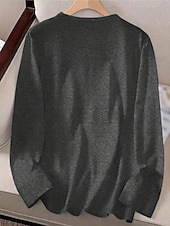 billiga Blommig t-shirt-Dam T-shirt Mönster Blommig Grafisk Växter Mode Stylish Klassisk Långärmad Rund hals Vanliga toppar Dagligen Helgen Grå Sommar Vår Höst