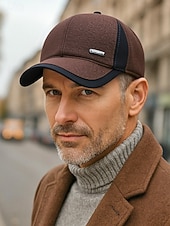 olcso Férfi kalapok-Férfi poliészter téli sapka összecsukható fülvédőkkel, több színben kapható – ideális hideg időjáráshoz és szabadtéri tevékenységekhez