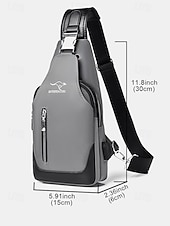 お買い得  メンズバッグ-男性用防水オックスフォード布製スリングバッグ、USB充電ポート付き、多用途、複数の色展開、カジュアルやアウトドアでの使用に最適