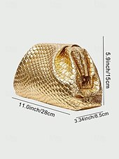 economico Matrimonio ACC-pochette da donna in similpelle con motivo intrecciato in rilievo, vari colori, design elegante per matrimoni ed eventi serali