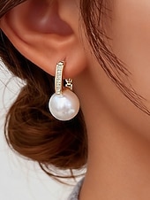 voordelige Huwelijk ACC-dames oorbellen van imitatieparels van legering - elegant ontwerp in meerdere kleuren, perfect voor bruiloften en dagelijks gebruik