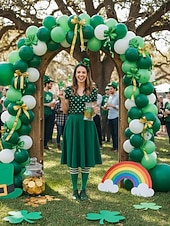  scarpe oxford da donna in pelle verde con tacco brogue e lacci – eleganti per la festa di San Patrizio, calzature per feste festive