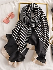 economico Sciarpe da donna-sciarpa a righe in cotone e lino da donna: materiale morbido e leggero, disponibile in più colori, perfetta per outfit casual e invernali