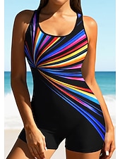 Χαμηλού Κόστους Rash Guards One Pieces-Γυναικεία Μεσαίου Πάχους Πρότυπο Προστατευτικά Μαγιό Ολόσωμα μαγιό Γεωμετρικό Αφηρημένο Αποκλεισμός χρωμάτων Αφαιρούμενη επένδυση Μποστινό Φερμουάρ Ζιβάγκο Προστασία από τον ήλιο UV UPF50