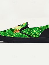 preiswerte Männer Schuhe-Herren-Slipper zum St. Patrick's Day – fröhliches Grün mit Koboldmotiv, perfekt für die Feierlichkeiten zum St. Patrick's Day und für die Freizeit.